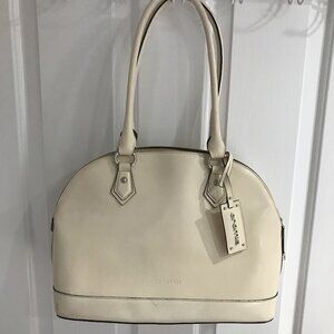 Cromia Cream Italian Leather Designer Handbag